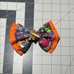 Vibrant Orange and Purple Kids Hair Bow